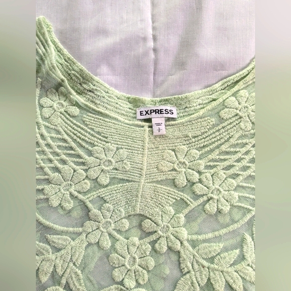 EXPRESS Teal Lace Top - Picture 3 of 9